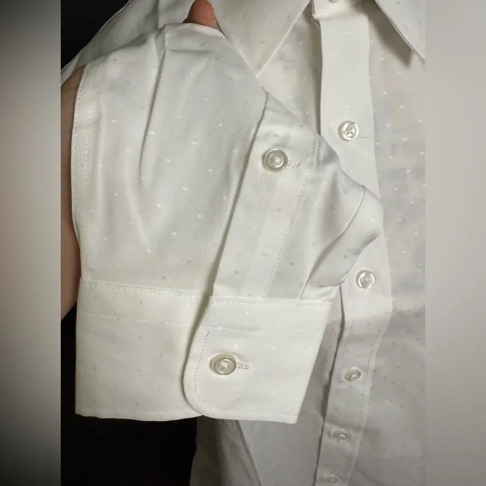 J.Crew Bowery wrinkle-free dobby dress shirt with point collar NWT Size M